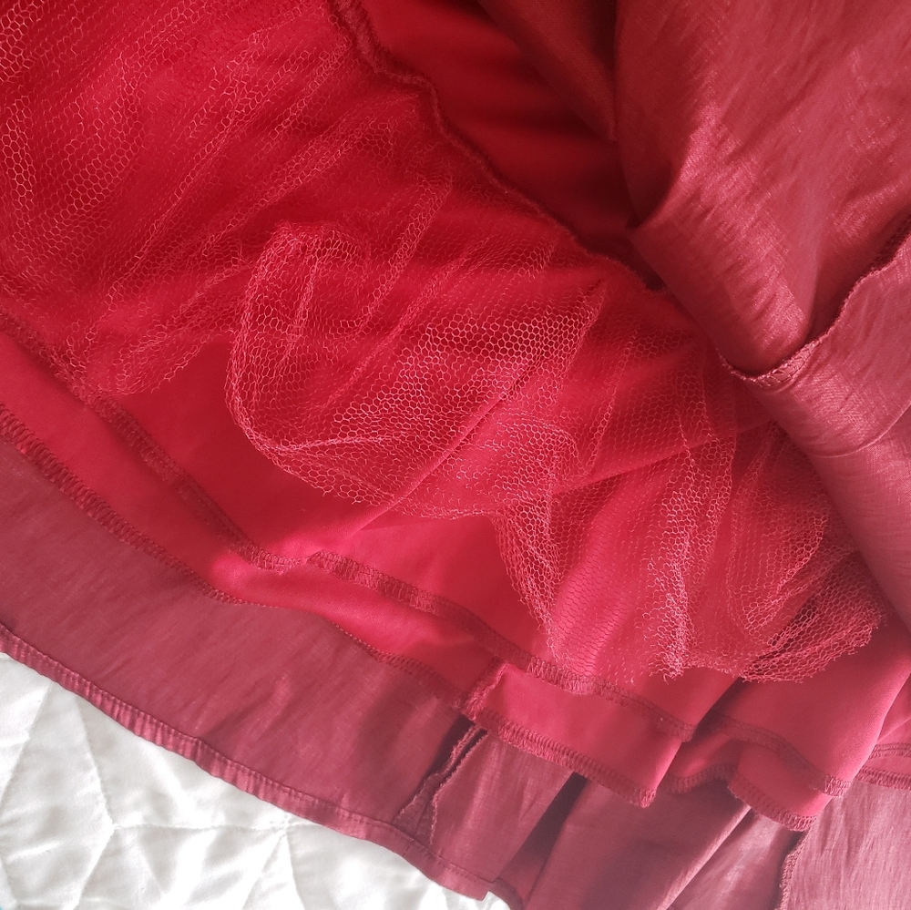 Red satin dress